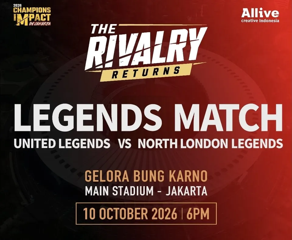 Legenda Sepak Bola Inggris Bersiap Duel di SUGBK Jakarta pada Oktober 2026
