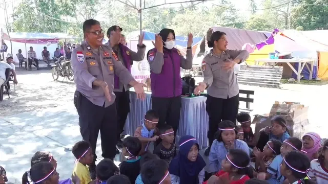Polres Ende Lakukan Assessment Sebelum Dampingi Anak-anak Terdampak Gempa