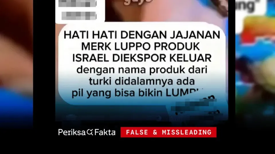 Klaim Makanan Ringan Luppo Asal Israel Mengandung Pil Kelumpuhan Terbukti Hoaks